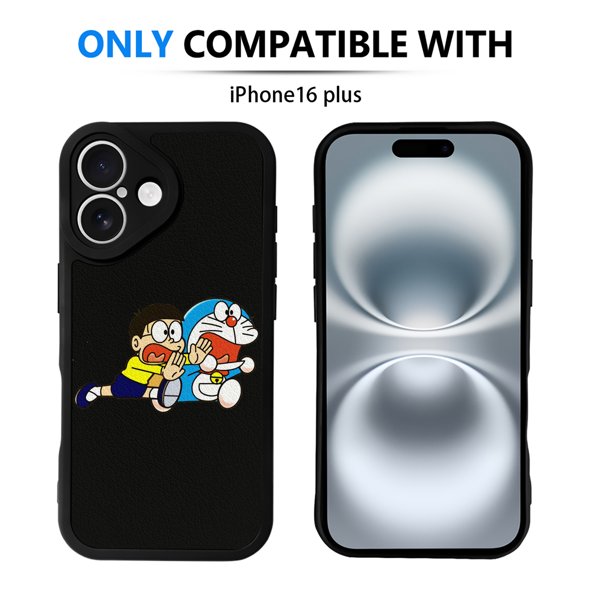 （画像用） ドラえもん Doraemon 【iPhone 16シリーズ対応】シリコンスマホケース（レザー調） 材質：シリコン